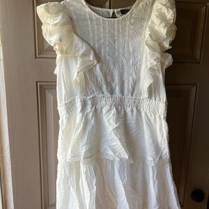 Forever 21 White Ruffled Formal Dress